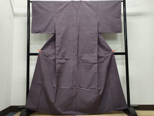 平和屋着物●上質な紬　色無地　似せ紫色　正絹　逸品　CAAT7077vf 平和屋着物○上質な紬 色無地 似せ紫色 正絹 逸品 CAAT7077vf