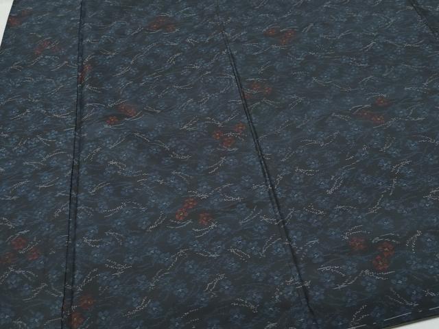 平和屋着物○本場大島紬 溢れ松葉花文 正絹 逸品 未使用 CAAT7078vf