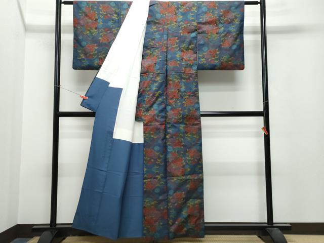 平和屋着物●本場大島紬　7マルキ　風景草花文　正絹　逸品　CAAT7079vf 平和屋着物○本場大島紬 7マルキ 風景草花文 正絹 逸品 CAAT7079vf