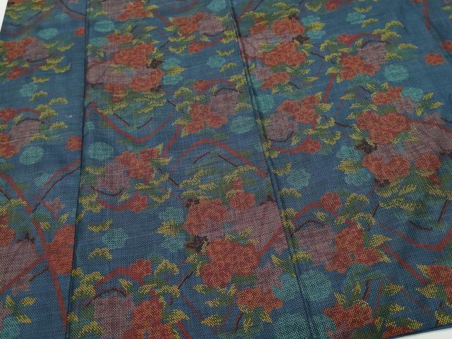 平和屋着物○本場大島紬 7マルキ 風景草花文 正絹 逸品 CAAT7079vf