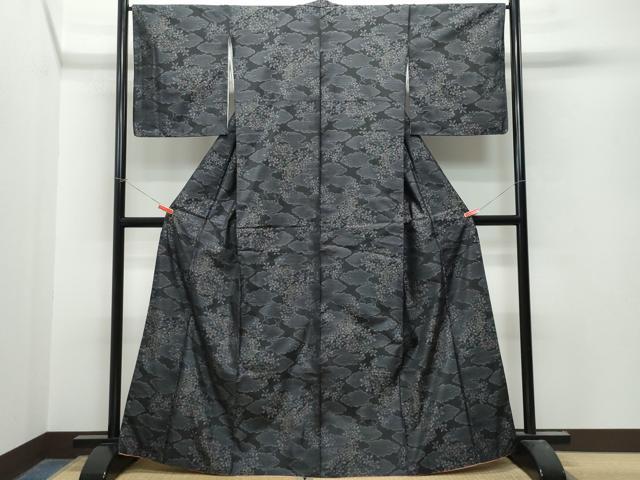 平和屋着物●本場大島紬　風景草花文　やまと誂製　正絹　逸品　CAAT7092vf 平和屋着物○本場大島紬 風景草花文 やまと誂製 正絹 逸品 CAAT7092vf