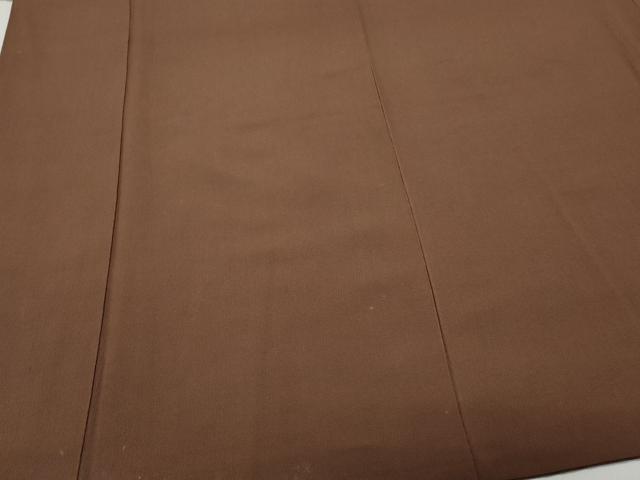 平和屋着物○男性 色無地 羽織セット 着物：茶褐色 羽織：焦茶色 正絹