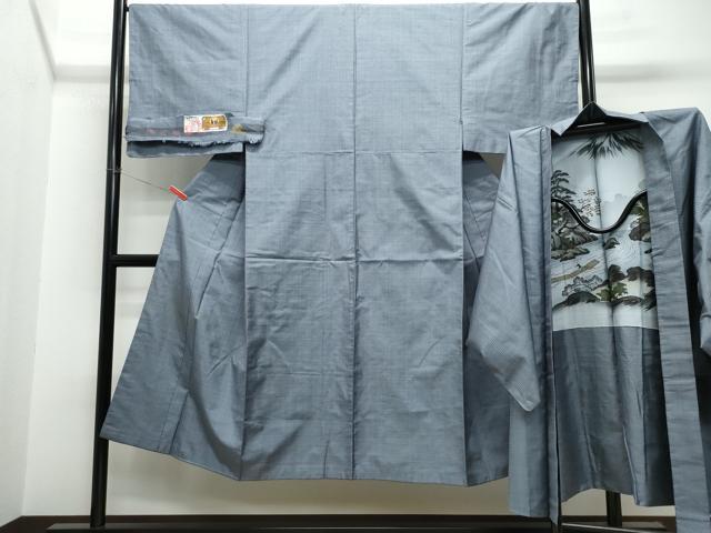 平和屋着物●男性　本場大島紬　アンサンブル　100亀甲　総詰め　証紙付き　正絹　逸品　CAAT7101vf