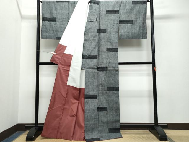 平和屋着物○本場結城紬 重要無形文化財 100亀甲 飛び亀甲柄 正絹