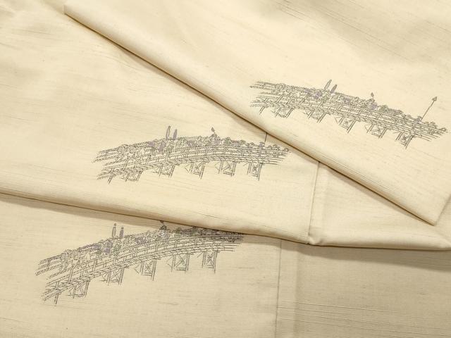 平和屋着物●京の名門・菱屋六右ェ門　紬　大名行列　正絹　逸品　CAAT7124vf