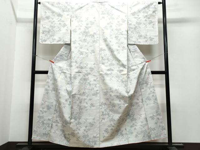 平和屋着物○上質な紬 雪輪枝花文 正絹 逸品 CAAT7157vf