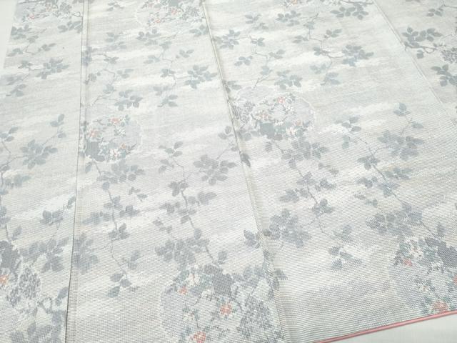 平和屋着物○上質な紬 雪輪枝花文 正絹 逸品 CAAT7157vf