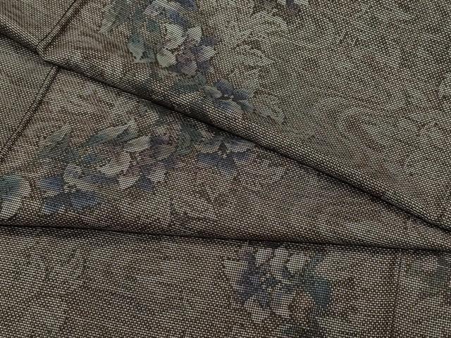 平和屋着物●本場大島紬　9マルキ　流水草花文　正絹　逸品　CAAT7170vf