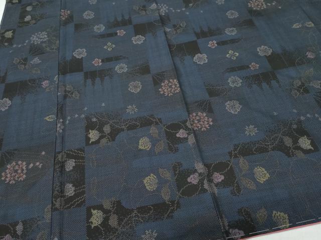 平和屋着物●本場大島紬　9マルキ　花唐草文　祝満治作　証紙付き　正絹　逸品　CAAT7173vf