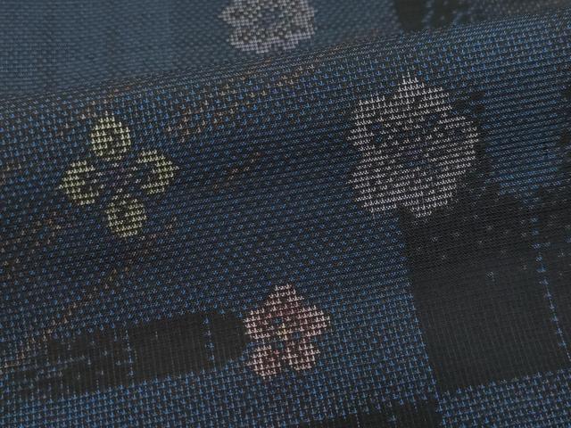 平和屋着物●本場大島紬　9マルキ　花唐草文　祝満治作　証紙付き　正絹　逸品　CAAT7173vf