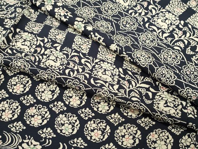 平和屋着物●上質な小紋　型染め　名物裂　正絹　逸品　CAAT7196vf