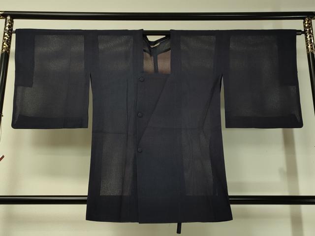 平和屋着物▽道長コート　スリーシーズン　春夏秋　塵除け　紗　抽象文　正絹　逸品　CAAT7290vp