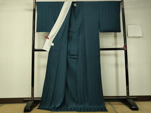 平和屋着物▽上質な色無地 単衣 吉祥間道地紋 褐返