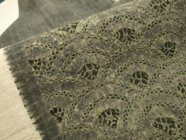 平和屋着物○九寸名古屋帯 琉球絣文様 正絹 逸品 CAAT0890hy