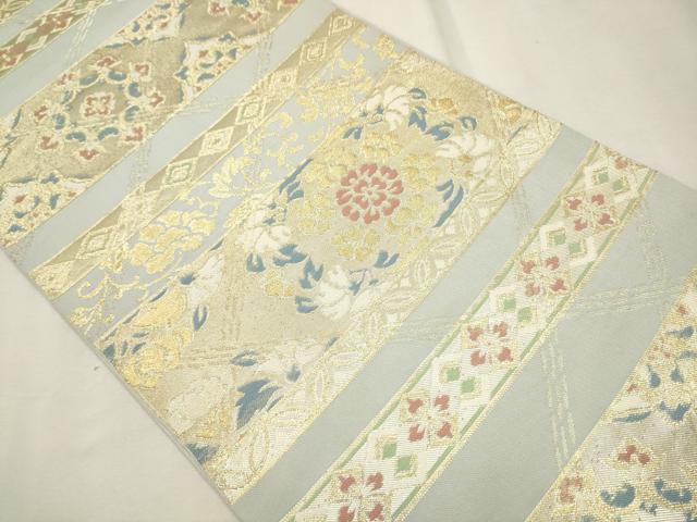 平和屋着物○西陣 川島織物 六通柄 本袋帯 横段花文