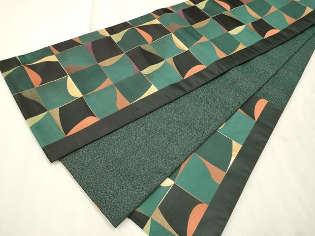 平和屋着物●両面　六通柄　京袋帯　市松吉祥文　金糸　CAAT8054hy