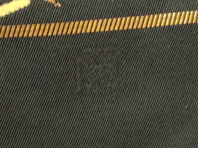 平和屋着物○西陣 六通柄 本袋帯 糸巻き桜花文 黒地 証紙付き