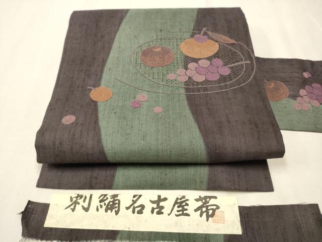 平和屋着物●中国三大刺繍　スワトウ相良刺繍　総刺繍　九寸名古屋帯　成物　証紙付き　正絹　逸品　CAAT8075hy