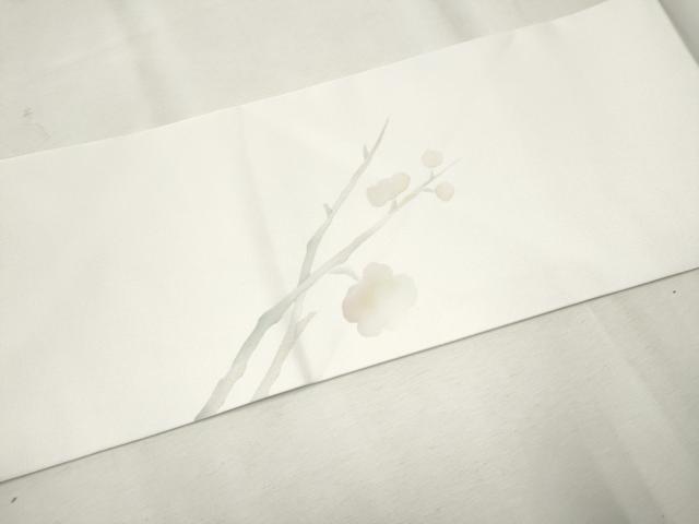 平和屋着物○塩瀬 九寸名古屋帯 枝梅 飾花文 金彩 三越