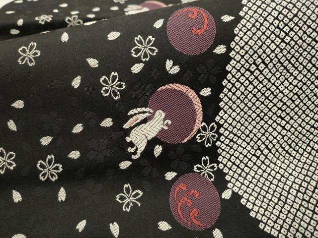 平和屋着物○上質な小紋 跳兎 雪輪舞桜文 正絹 逸品 CAAR0824gh