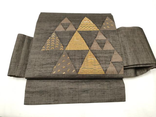 平和屋着物●ワンタッチつけ帯　紬地　鱗吉祥文　正絹　逸品　CAAT8107hy