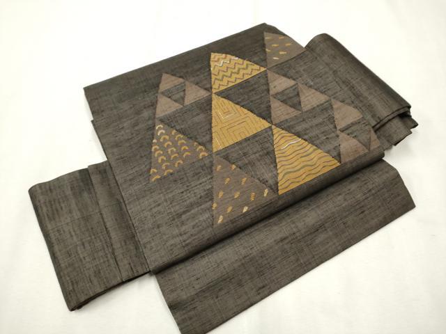 平和屋着物○上質なお召 間道 水玉 ドット やまと誂製 正絹 逸品