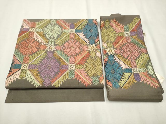 平和屋着物●つけ帯　唐織　天井吉祥文　金糸　正絹　逸品　CAAT8111hy