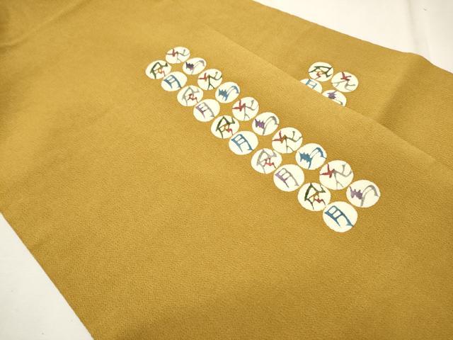 平和屋着物○九寸名古屋帯 型染め 花鳥風月 鬼しぼ縮緬 正絹