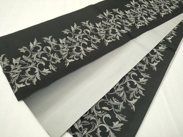 平和屋着物●両面　全通柄袋帯　紬地　唐草文　正絹　逸品　CAAT8179hy