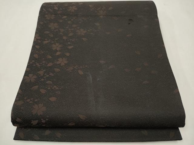 平和屋着物●全通柄袋帯 紬地 唐草文 正絹 逸品 CAAT8180hy