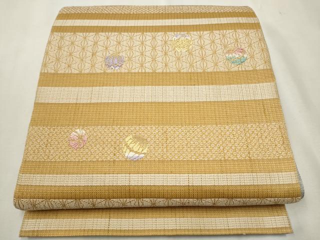 平和屋着物●両面　六通柄袋帯　横段吉祥文　金糸　正絹　逸品　未使用　CAAW4785hy 平和屋着物○両面 六通柄袋帯 横段吉祥文 金糸 正絹 逸品