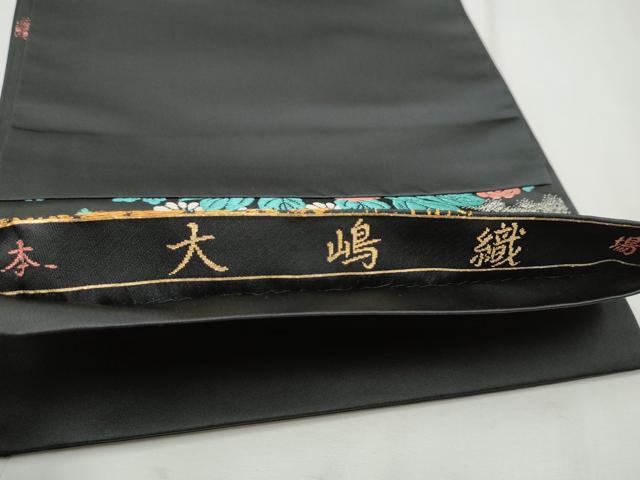 雨の日セール【美品・大正ロマン】アンティーク、ガーリーな洋花デザイン☆正絹京袋帯 平和屋着物○アンティーク 大正ロマン 六通柄袋帯 本場大島織 花鳥文