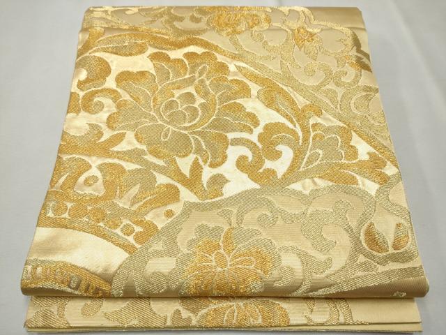 平和屋着物●西陣　川島織物　六通柄　本袋帯　更紗花唐草文　金糸　正絹　逸品　CAAT8314hy