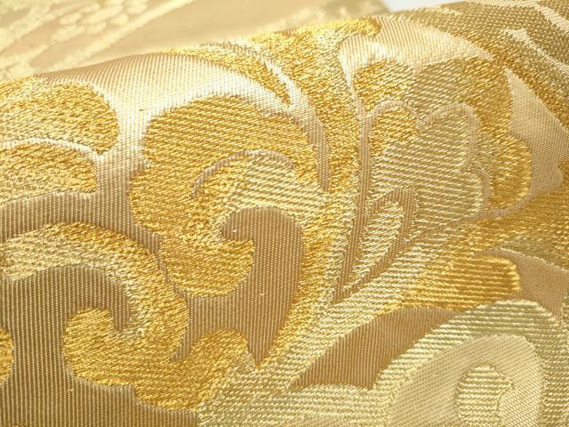 平和屋着物○西陣 川島織物 六通柄 本袋帯 更紗花文 金