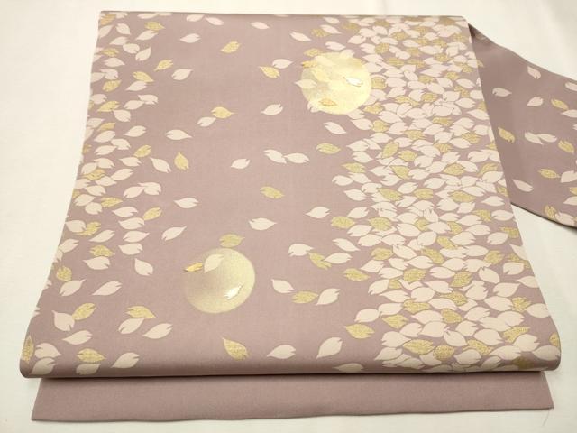 角帯 金糸刺繍 巾約10cm 平和屋着物□九寸名古屋帯 総刺繍 花蝶文 金糸 引箔 逸品