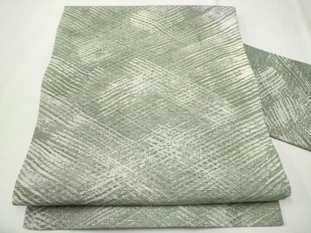 平和屋着物●全通柄　九寸開き名古屋帯　紬地　霞文　正絹　逸品　CAAT8380hy