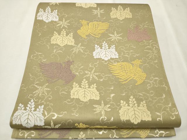 平和屋着物●西陣　全通柄袋帯　新斜子　金糸　証紙付き　正絹　逸品　CAAT8393hy 平和屋着物○西陣 全通柄袋帯 新斜子 金糸 証紙付き 正絹