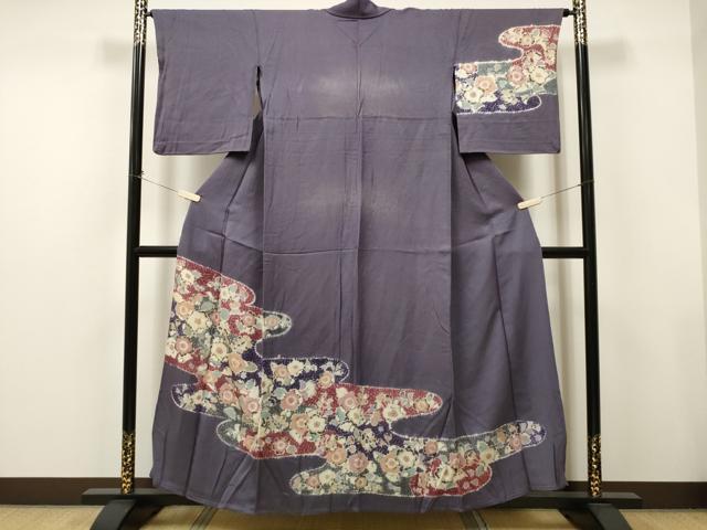 平和屋着物▽訪問着　単衣　辻が花　絞り　ラメ糸　正絹　逸品　CAAT9201dy