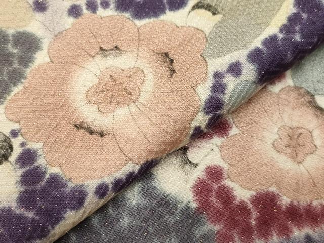 平和屋着物▽訪問着 単衣 辻が花 絞り ラメ糸 正絹 逸品 CAAT9201dy