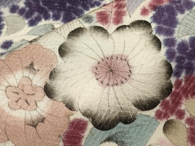 平和屋着物▽訪問着 単衣 辻が花 絞り ラメ糸 正絹 逸品 CAAT9201dy