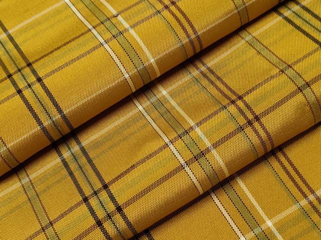 平和屋着物▽本場縞大島紬　単衣　格子柄　正絹　逸品　CAAT9202dy