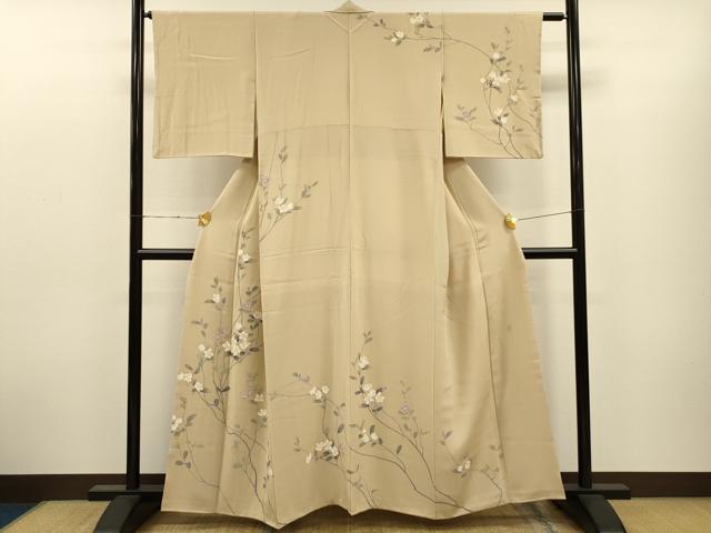 平和屋着物●訪問着　友禅　作家物　枝花文　正絹　逸品　CAAT9286dy