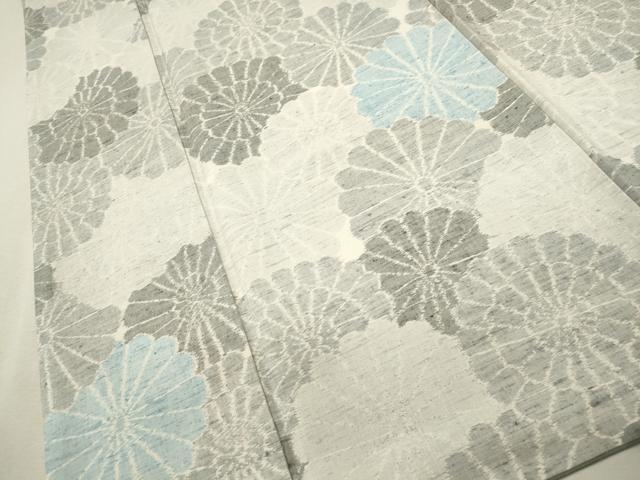 平和屋着物●上質な紬　花尽し文　正絹　逸品　CAAT9290dy