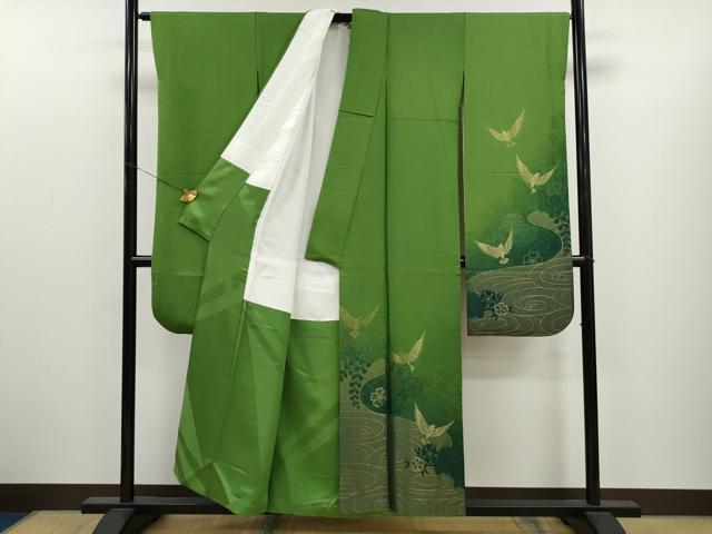 平和屋着物○上質な小紋 縞 紺地 正絹 逸品 CAAS6984yc