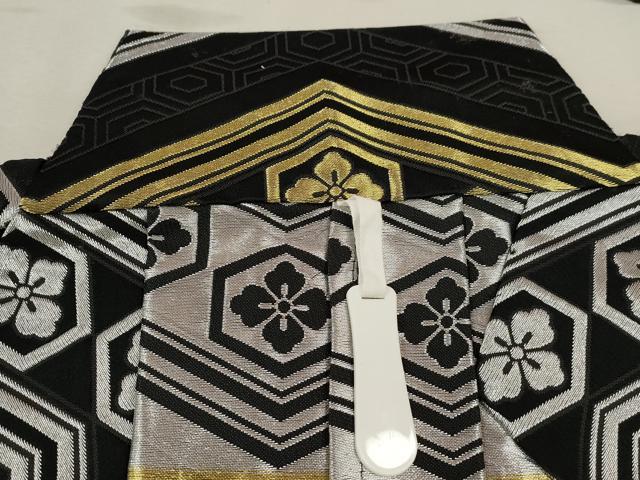 平和屋着物○男性 馬乗り袴 舞台衣装 亀甲花文 黒地 金銀糸 CAAT9301dy