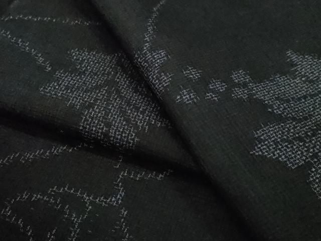 平和屋着物●上質な紬　葡萄蔦の葉文　正絹　逸品　未使用　CAAT9311dy