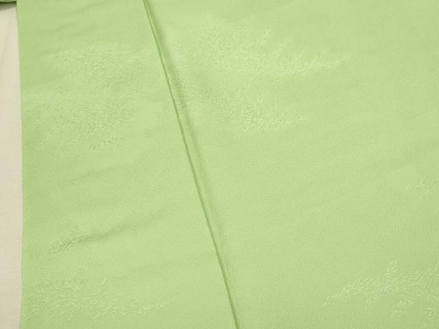 平和屋着物○上質な色無地 笹竹地紋 若菜色 正絹 逸品 CAAT9313dy