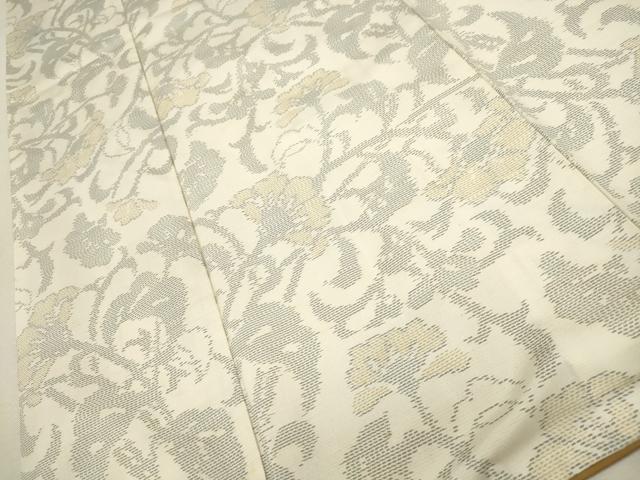 平和屋着物●本場大島紬　白大島　草花文　正絹　逸品　CAAT9314dy