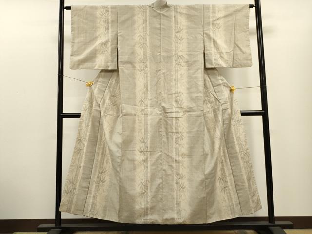 平和屋着物●結城紬　奥順　はたおり娘　100亀甲　笹竹文　正絹　逸品　CAAT9315dy