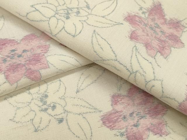 平和屋着物●上質な紬　草花文　やまと誂製　正絹　逸品　CAAT9321dy